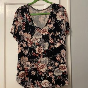 Black floral Grace and Lace floral knit top